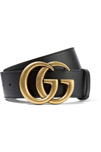Gucci Black Belt GG Buckle Geniune Leather Belt