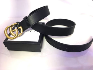 Gucci Black Belt GG Buckle Geniune Leather Belt