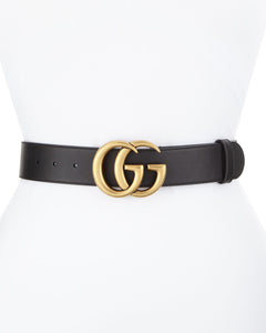 Gucci Black Belt GG Buckle Geniune Leather Belt