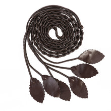 Load image into Gallery viewer, Faux Leather Handmade Woman Slim Leaves Braided Waist Belt Waist Band Cinch Belt