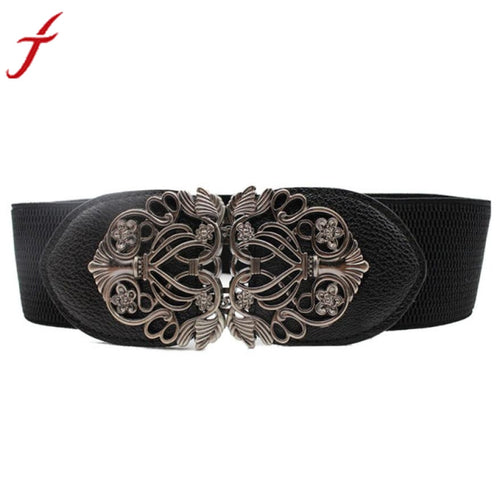 JECKSION Vintage Women Belt 2016 Fashion Accessories Alloy Flower PU Leather Belt Belt Straps For Women