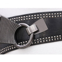 Load image into Gallery viewer, Fashion Punk Rocker Wide Belts for Women Elastic Wide European Style Women Belts Metal Round Buckle