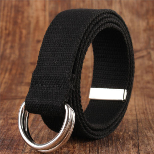 Casual New Womens Mens Fabric Belt Pin Belts Waistband Buckle Waist Strap