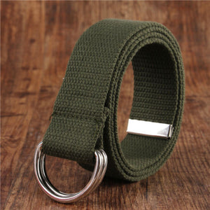 Casual New Womens Mens Fabric Belt Pin Belts Waistband Buckle Waist Strap