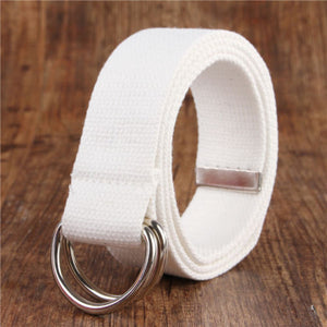 Casual New Womens Mens Fabric Belt Pin Belts Waistband Buckle Waist Strap