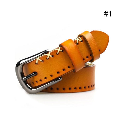 Women Split Leather Casual Buckle Belt