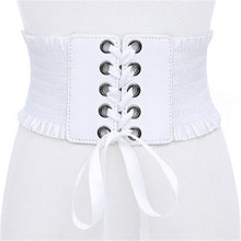 Load image into Gallery viewer, Belt Women 2019 Lace up Elastic Wide Waist Belts Summer Dress Women&#39;s Accessories Pu Leather Girdle
